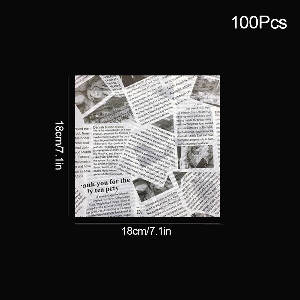

100pcsOil Proof Paper for Food Packaging Disposable Baking Tray Liner Paper Burger Fries Cafe Home Kitchen Food Wrapper Supplies