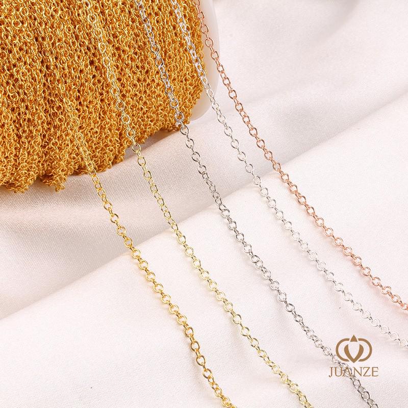 Copper-Plated Gold Color Retention O Cross Chain Necklace with Extension.