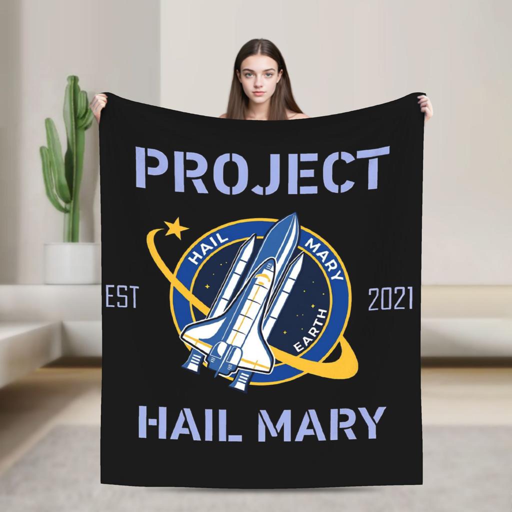 Project Hail Mary Poster Blanket Girls Flannel Bedding Throws For Living Room Soft Comfy Custom Quality Bedspread Gift Idea