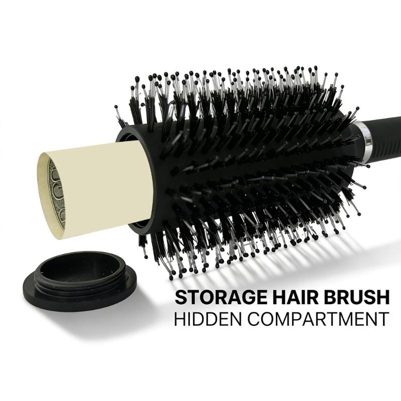 Multipurpose Hair Brush With Secret Storage Space For Home And Travel Use Tames Enhances