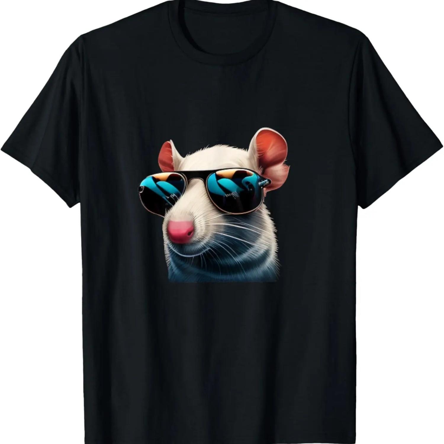 

Funny looking white Rat with Sunglasses T-Shirt S чёрный