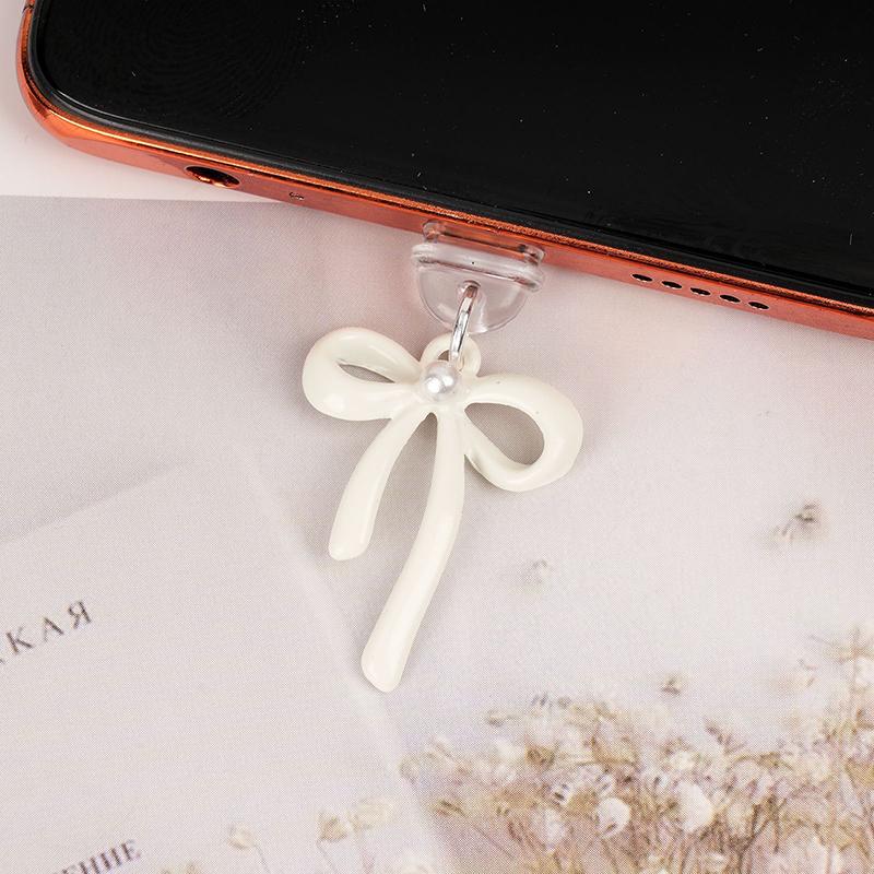 Phone Dust Plug Pendant For Type-C Port Cute Bow Mobile Phone Dust Plug Charging Port Protector Anti-Dust Plug Cover