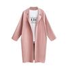 Stylish And Versatile Medium Long Suit Collar Coat With Long Sleeves In Pink Blue Gray