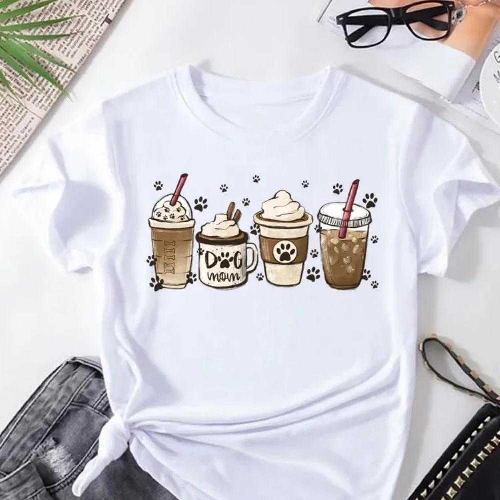 Womens Shortsleeved Tshirt Ice Cream Fashion Printed Base Shirt Harajuku Graphic T Shirts Aesthetic Clothes Tops