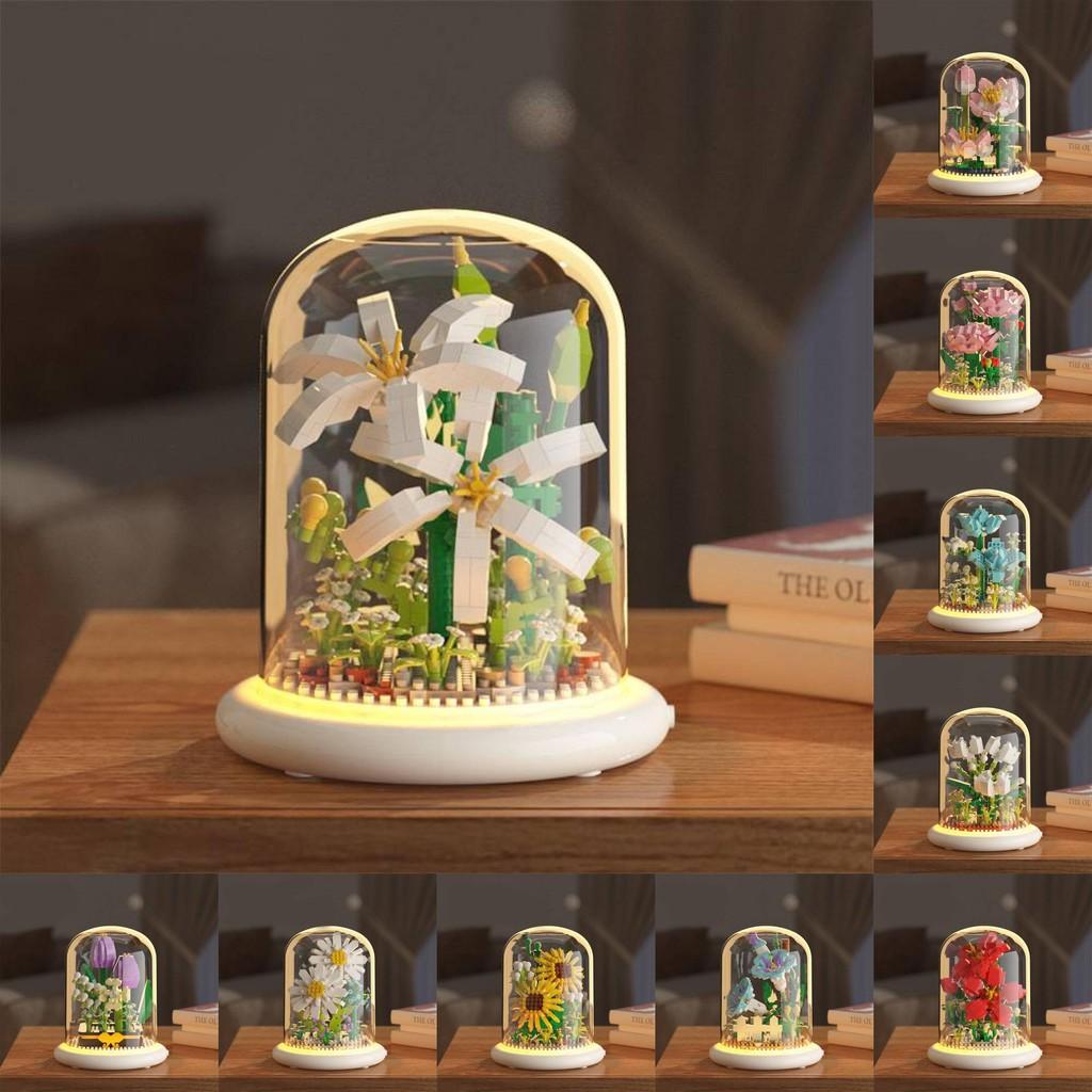 Puzzle Educational Building Blocks Flower Sunflower Jasmine Children Toys Model