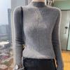 Women's Slim Fit Half-High Neck Wool Sweater - Autumn/Winter Collection, 100% Pure Wool Pullover Base Layer
