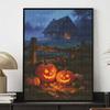 Halloween diamond painting kit handmade diy painting home decoration painting pumpkin house night scene wall art decor 92 characters