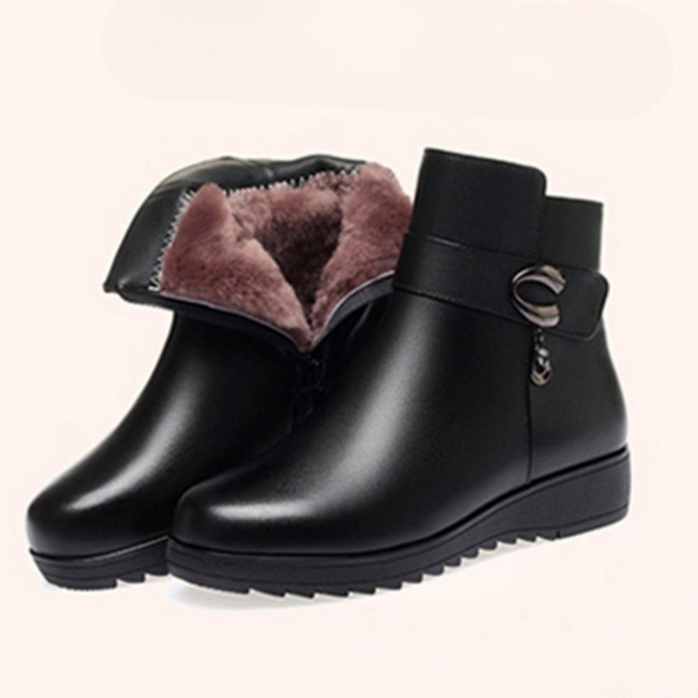

Осень Зима Мама Теплые Хлопковые Мягкие Туфли Женские Флисовые На Молнии Сбоку Толстая Подошва Короткие Ботинки Повседневные С Круглым Носком На Плоской Подошве Ботинки 39