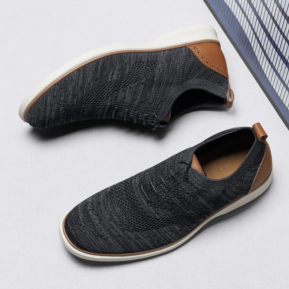 Men's Lace-up Business Casual Shoes, Lightweight Non-slip Soft-soled Formal Shoes, Wide Sole European Size 45
