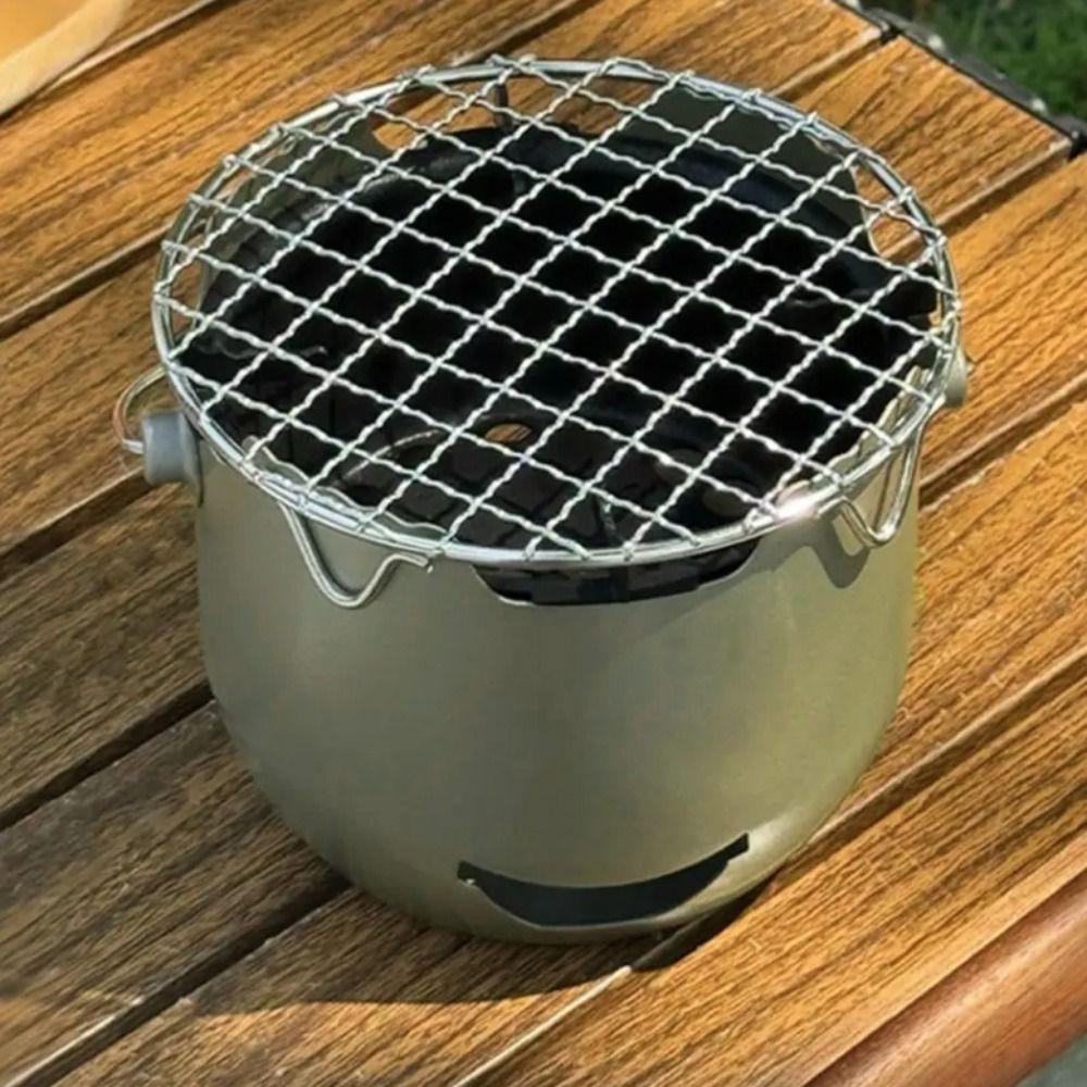 Metal Camping Charcoal Stove Korean Style Tea Stove BBQ Tool Portable Charcoal Grill  Outdoor