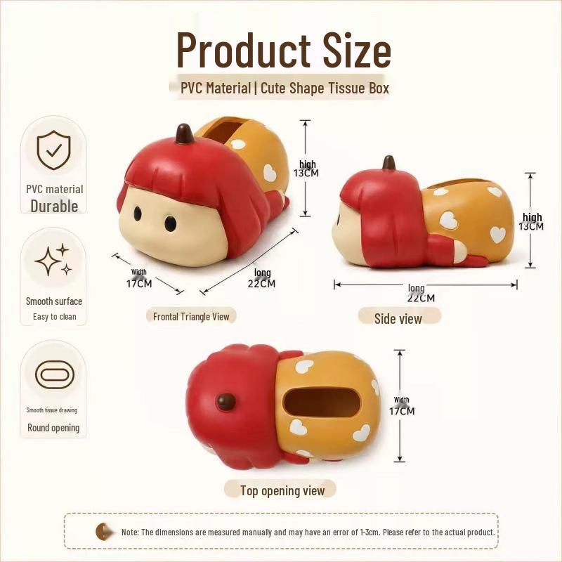 2026 Cute Cartoon Silicone Tissue Box and Ornament for Living Room