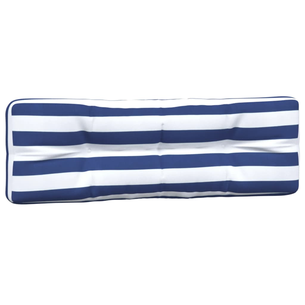 2 Piece Pallet Cushions Blue & White Striped Fabric