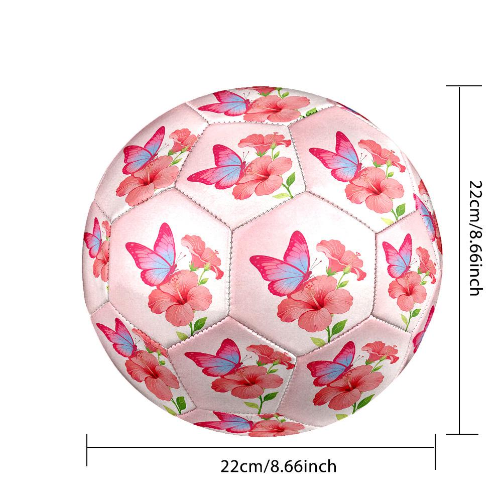 1pc Butterfly Flowers Size 5 Soccer Ball Professional Match Training Football Indoor &Outdoor Sports Ball Lightweight Durable C65191