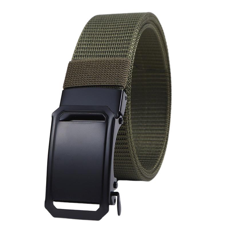 Men's Automatic Buckle Nylon Tactical Belt - Casual Outdoor Sports Canvas Belt for Students and Military Training