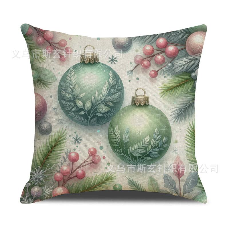 

New Christmas Pillow Case Elk Snowman Print Cushion Home Decoration Versatile Sofa Cushion 45X45cm (pillowcase only)