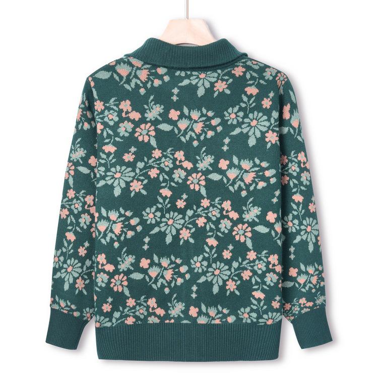 Middle-aged and Elderly Autumn Clothes Female Grandma Casual Jacket Sweater Mother Autumn Sweater Cardigan Top Large Size