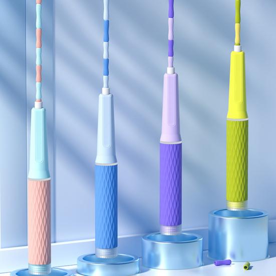 Skipping Rope Adjustable Soft Beaded Slub Design Portable Jumping Training Rope for Adult