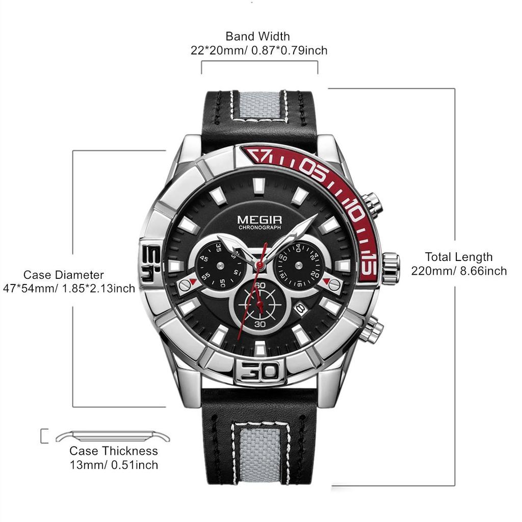 Megir Herreklokker Toppmerke Luksus Vanntett Kvartsklokke Mann Luminous Business Armbåndsur Hour Reloj Hombre Zegarek Damski
