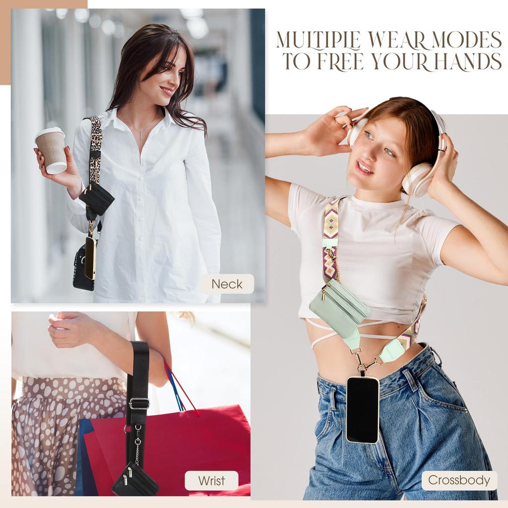 New Phone Lanyard With Zipper Pocket and Storage Bag Adjustable Wide Nylon Straps Can Replace Handbags and Wallets