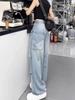 Plus Size High Waist Retro Jeans: Autumn 2025 Loose Straight Wide-Leg Pants