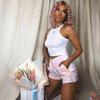 Rib Knit Green Women's Tank Top Summer Casual Basic Skinny Vest Sleeveless White Off Shoulder Y2K Sexy Woman Crop Top