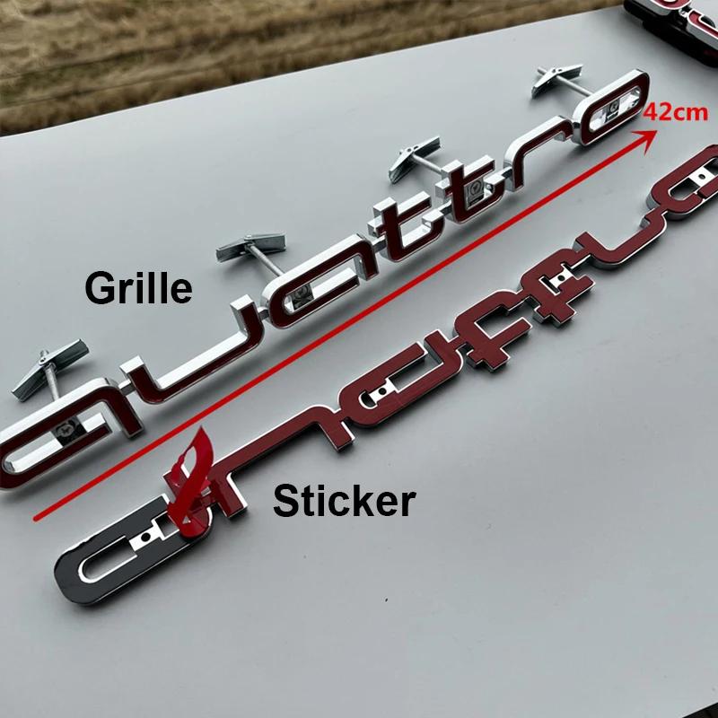 ABS Car Front Grille Emblem for Audi Quattro Logo RS6 RS7 A6 A3 A4 A5 A7 A8 Q3 Q5 Q7 RS3 RS4 RS5 Badge Exterior Accessories