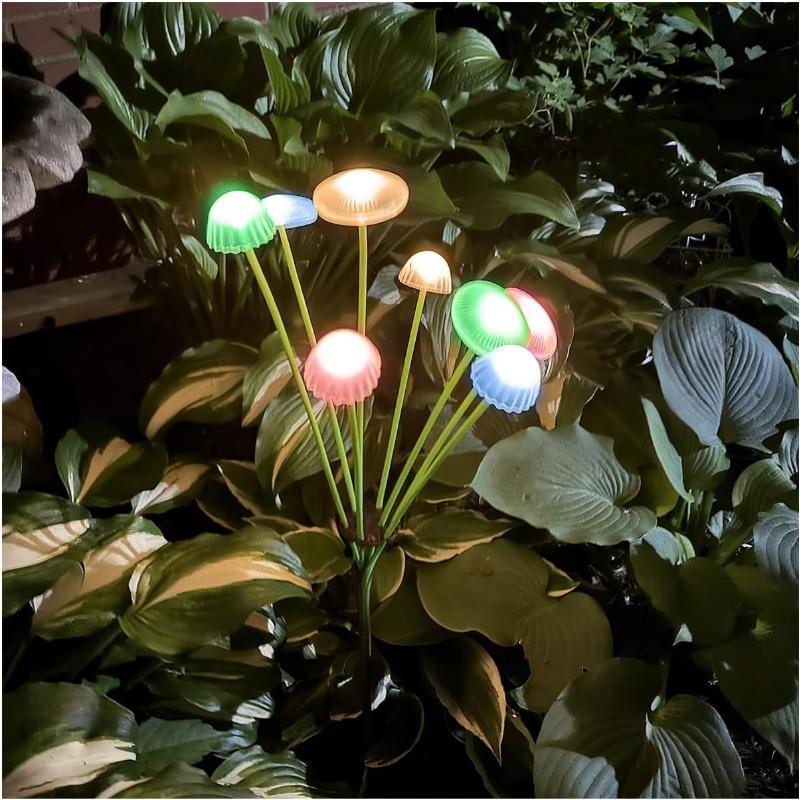 6LED/8LED/10LED Solar Mushroom Lights Outdoor Waterproof Garden Decor, 4-Color Landscape Lighting for Patio Lawn, Starlight Bulbs Ideal Gift