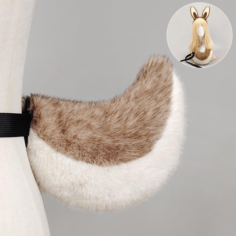 Cute Plush Rabbit Ear Headband With Tail Set Party Costume Cosplay Festival Performance Accessory