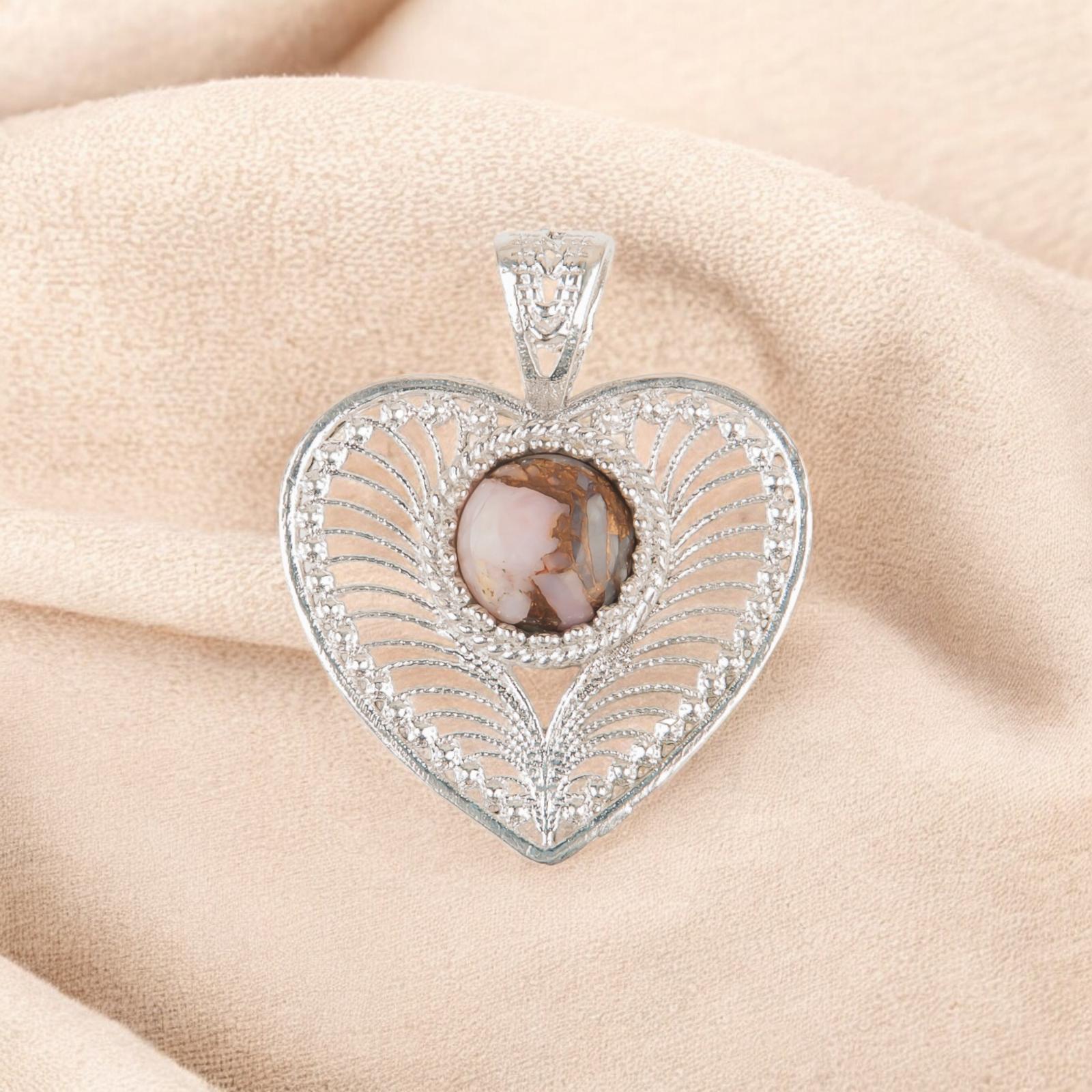 

Pink Opal Turquoise Gemstone 925 Sterling Silver Jewelry Handmade Pendant 1.4 CP-15-36