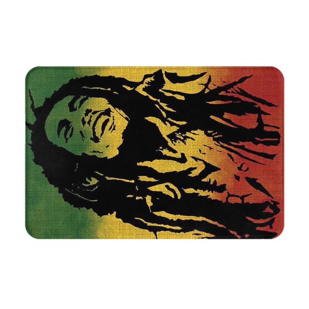 Bob Marley Reggae rutschfeste Fußmatte Bodenmatte Sandkratzmatte Teppich für Kücheneingang Haus Badezimmer Wohnzimmer Fußmatte