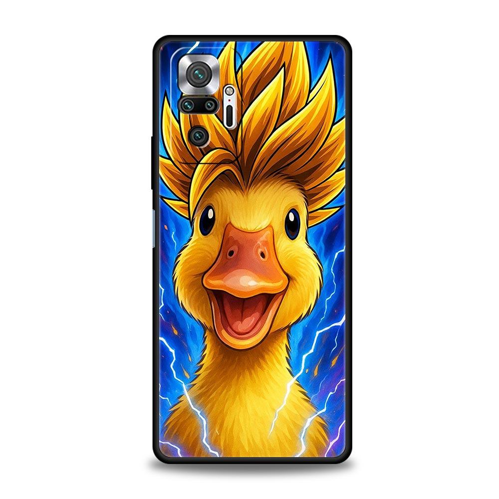 Cartoon Duck Phone Case Cover for Redmi 14C 10C Note 15 14 13 12 10 11 K40 Pro Plus 5G Shockproof Soft TPU Shell Fundas Capas