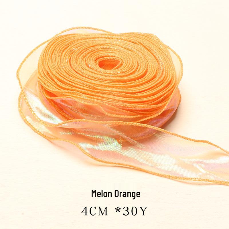 Coreless Iridescent Fishtail Satin Ribbon for Bouquet Packaging