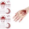 S.A.V.I 2Pcs Natural Islamic Henna Mehndi Temporary Tattoo Stickers for Women – Crescent Moon, Mosque & Mandala Design, Waterproof Skin-Safe Tran