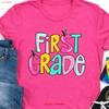 First Grade Back To School T Shirt Teacher Vintage Washed Casual Graphic Comfortable Slightly Fashion Stylish Versatile