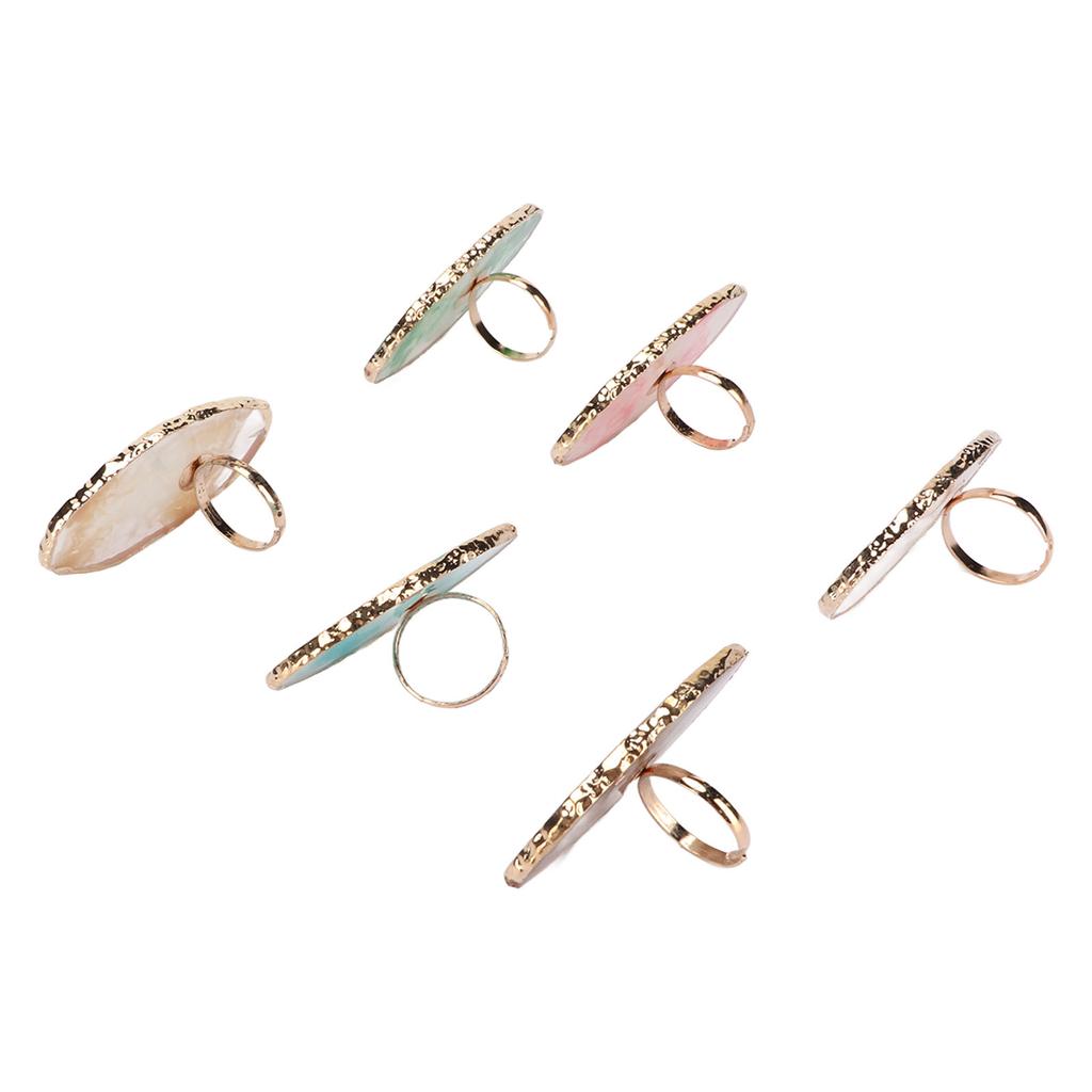 6 Stück Nail Art Palette Tablett Tragbare Weiche Harz Nagellack Farbmischringe Maniküre Werkzeug