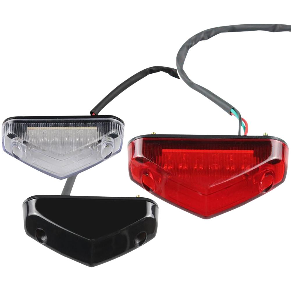 1pc Universal 12V Motorcycle Tail Light License Plate Lamp Brake Stop Lights For Scooters Mopeds Motocross Dirt Bike Accessories