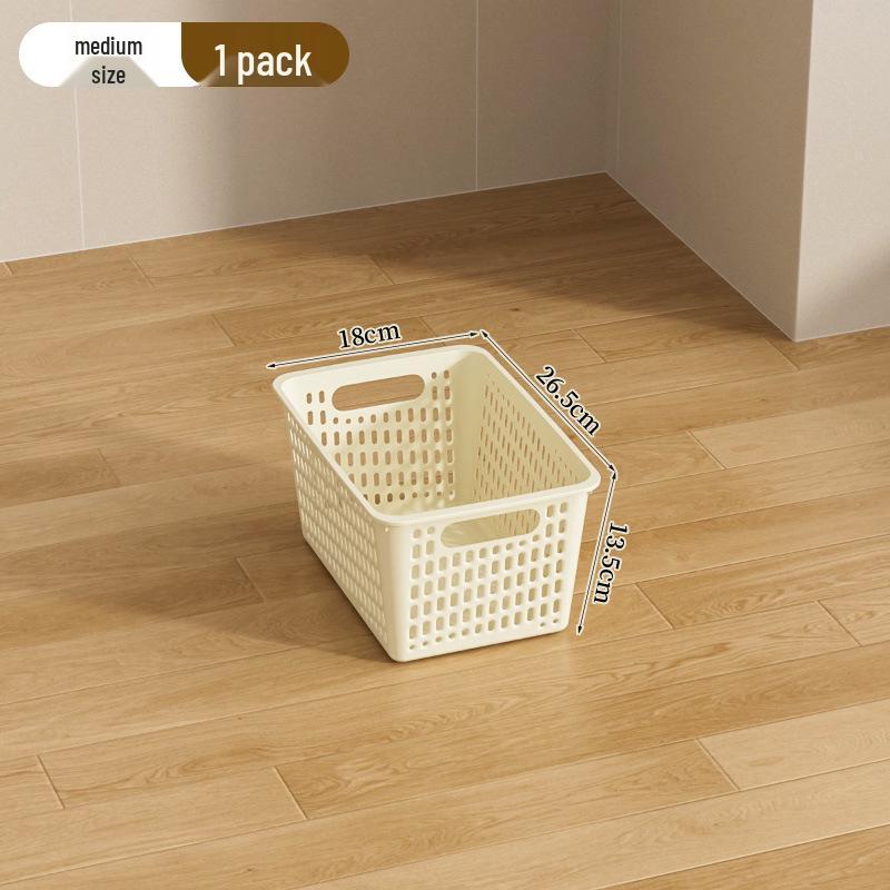 Multifunctional Plastic Desktop Storage Basket with Right Angle Partition
