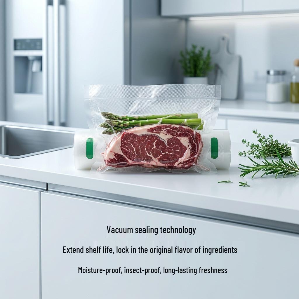 Food-Grade Textured Vacuum Roll Bag - 5m Fresh-Keeping and Snack Packaging