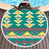 Ethnic Plaid Beach Creative Swimming Towel Microfiber Round Beach Towel Mandala Stripes Adult Large Round Bath Towel