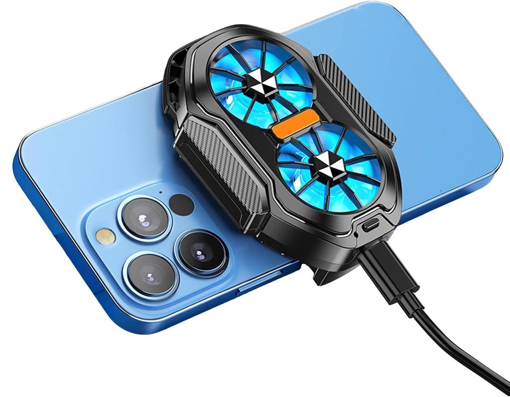 FS01 Dual Fan Rechargeable Mobile Phone Cooler Radiator Long Lasting Stronger Cooling Air Cooling Clip Design with Game Button