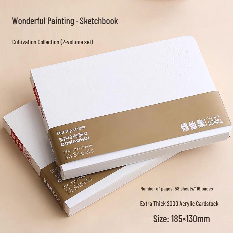 Blue Fruit Acrylic Cardstock Drawing & Doodling Mini Watercolor Pocket Book with Thickened Blank Pages