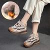 Fashion GKTINOO Genuine Leather Women Boots Lady Platform Flats Plush Warm Causal Autumn Winter Fashion Thick Bottom Sneakers Shoes