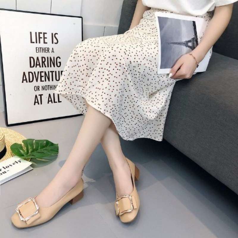 Soft-soled Single Shoes 2025 Spring and Summer New Versatile Flat-soled Large-size Grandma Shoes Thick Heel Medium Heel Evening Fairy Doudou Shoes