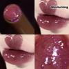 Fein schimmernder Lippen-Tint, feuchtigkeitsspendender, spiegelnder, fester Lippen-Gloss, kühltoniges, schwarzviolettes, schimmerndes Lippen-Jelly mit langanhaltender Farbe