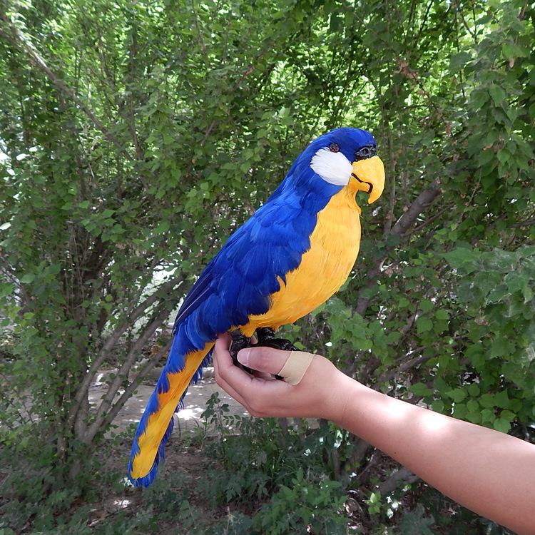 Colorful Large Parrot Decorative Ornament with Feathers