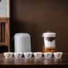 Rejse-te-sæt i glas suet jade hvid porcelæn bærbar én kande seks kopper udendørs ekspreskop keramisk te-sæt gave