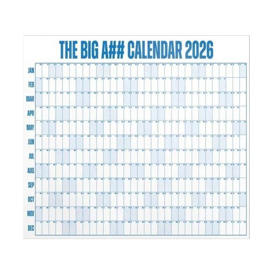 Großer trocken abwischbarer Wandkalender Jan. 2026 - Dez.. Jahresplaner 2026 (12 Monate) – Riesiges Whiteboard – Zeitplan