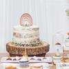 Hölzerner Boho Regenbogen Kuchenaufsatz Babyparty Partydekorationen für Jubiläum Hochzeit und Geburtstagsfeier Dekorationen