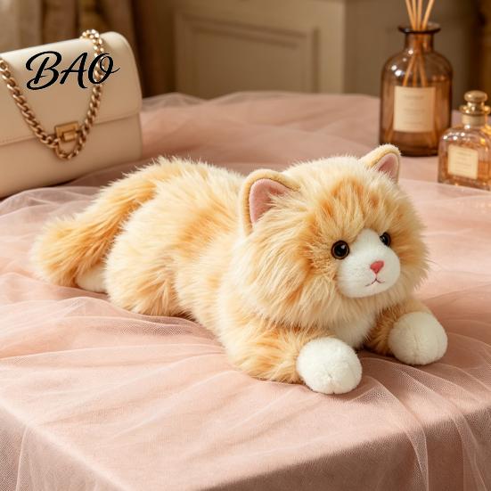 Soft Cuddly Kitten Pillow Lifelike Ragdoll Cat Plush Toy, Realistic Stuffed Animal for Sleeping, Skin Friendly Fabric 45cm Fluffy Pillow, Comfort