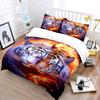 Two Tigers with Fiery Glow Print Soft Comfortable Duvet Cover Bedding Set Included 1*Duvet Cover 2*Pillowcases Luxury Gifts